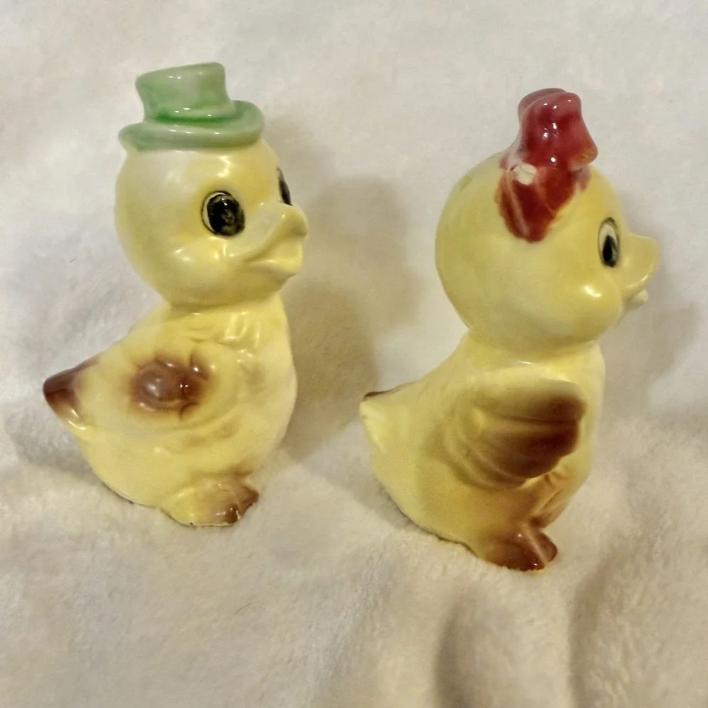 Vintage Duck Salt & Pepper Shakers Lefton Style Cottage core‎ Granny Cabin Lake